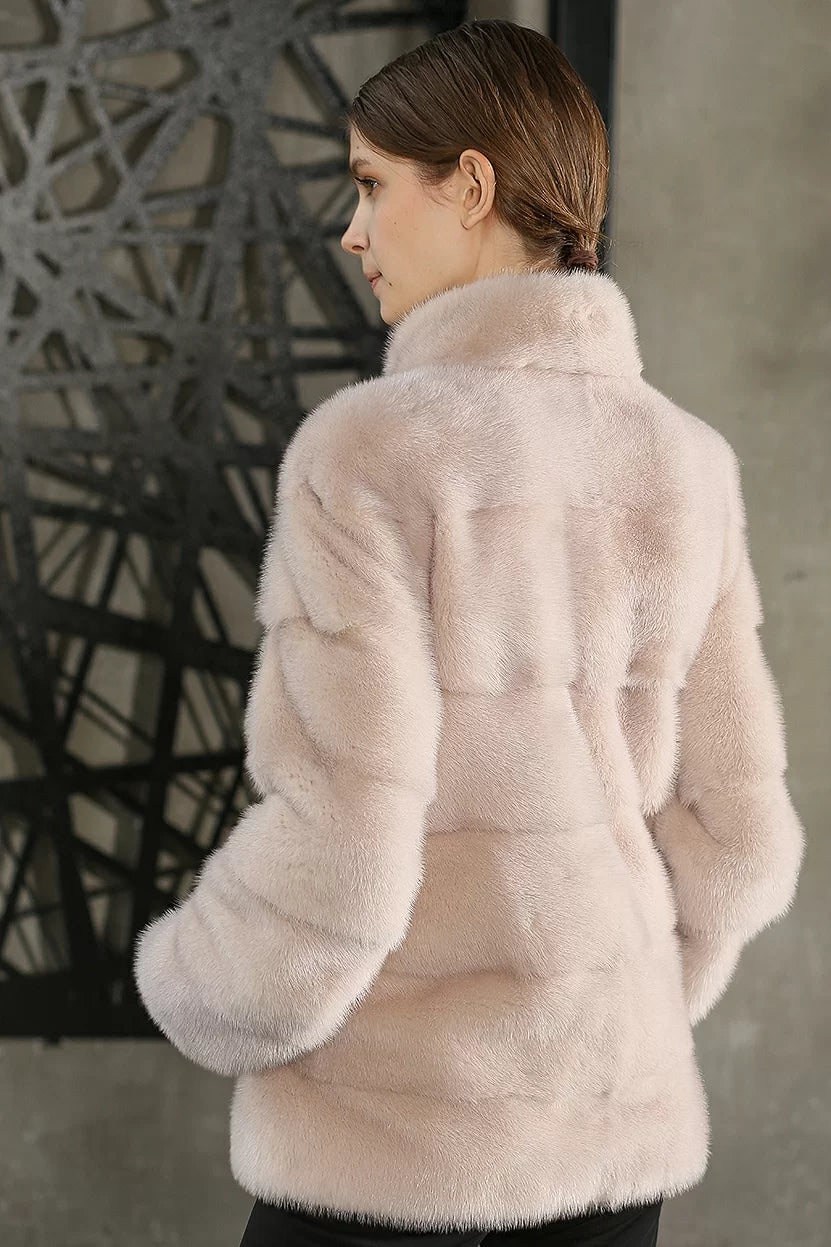 Natural Mink Fur Jacket. Haina din blana naturala de vizon. KALINKA FURS
