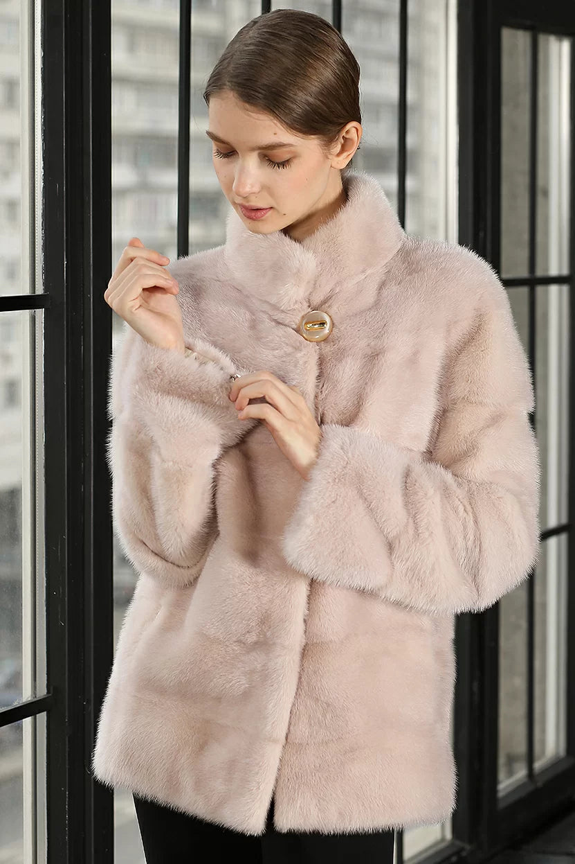 Natural Mink Fur Jacket. Haina din blana naturala de vizon. KALINKA FURS