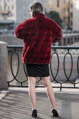 Natural Mink Fur Coat with English Collar. Haina din blana naturala de vizon cu revere. KALINKA FURS