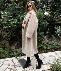 Teddy Coat English Collar. Palton de iarna oversized din lana de oaie. KALINKA FURS