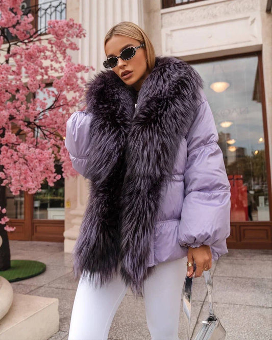 Winter jacket fox fur. Jacheta de iarna cu blana de vulpe KALINKA FURS