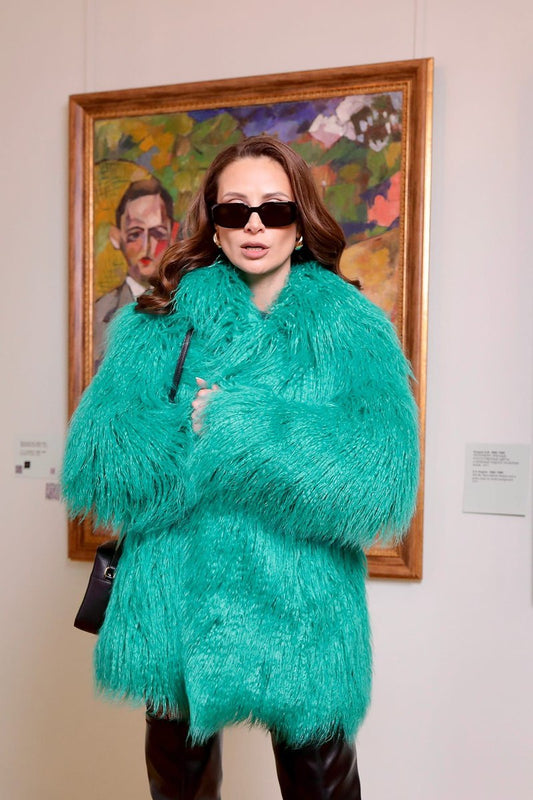 Mongolian fur in turquoise’s green. Blana mongoleza verde turquoise