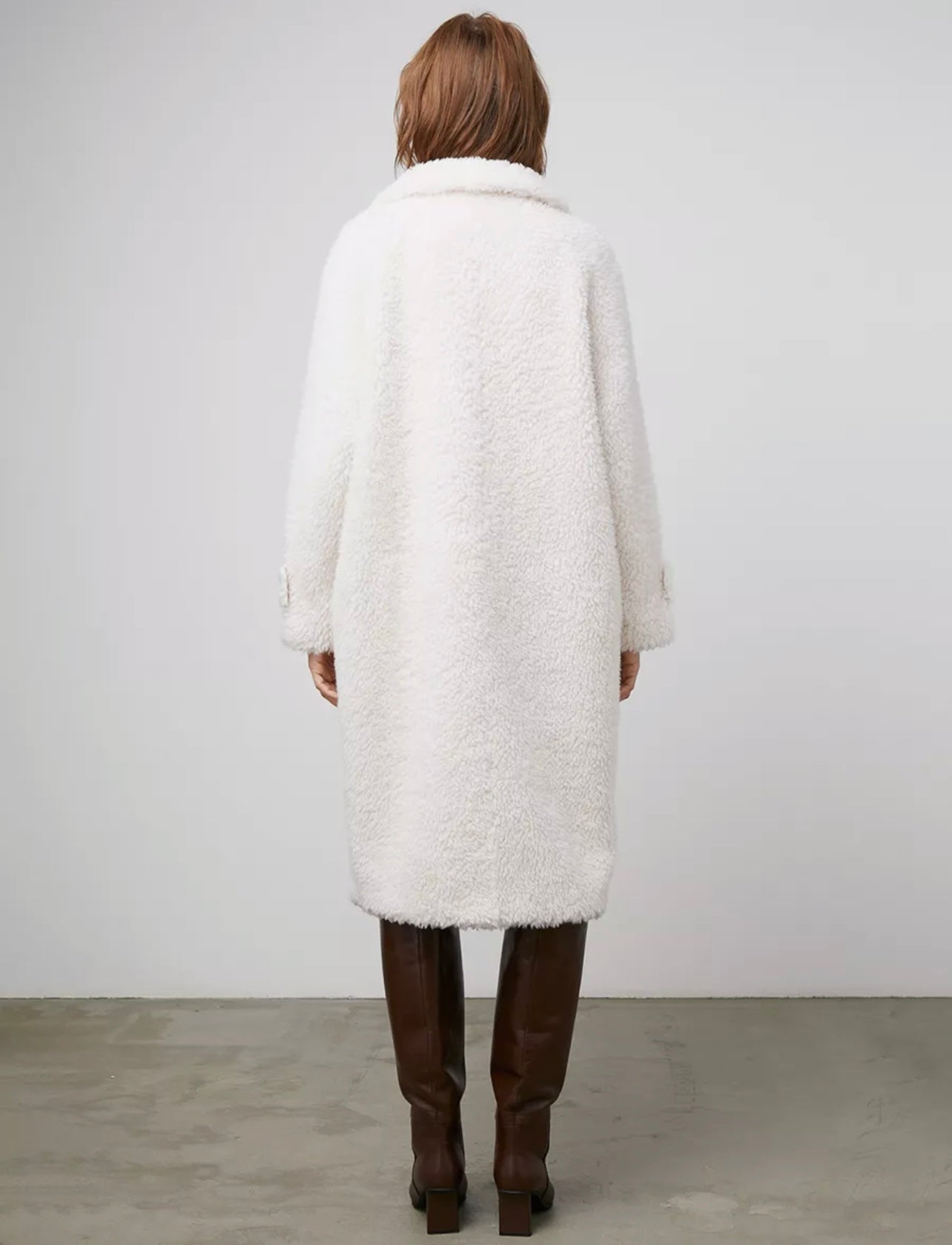 White Casual Fur Coat