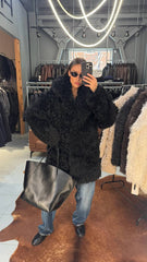 Rochy haină din blană naturala de oaie Tigrado