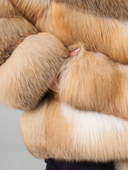 Victoria Short natural fox fur coat 