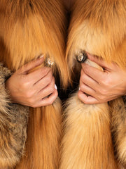 Claudia Haină scurtă din blană naturală de vulpe cu guler englezesc