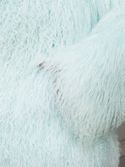 Nadia Natural llama fur coat with English collar