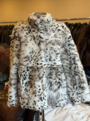 Aleona Cojoc din blană naturală de oaie Toscana cu print