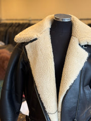 Tatiana Leather and natural fur coat