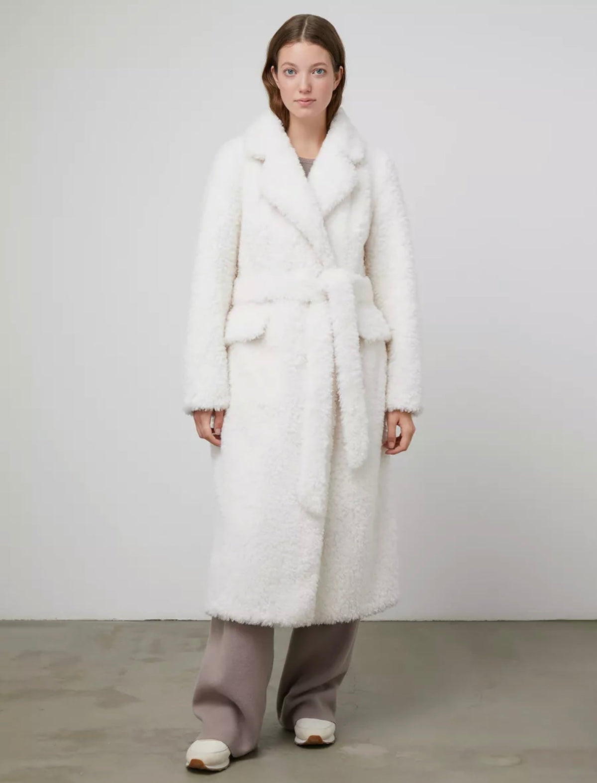 White Fur Teddy Coat KALINKA FURS
