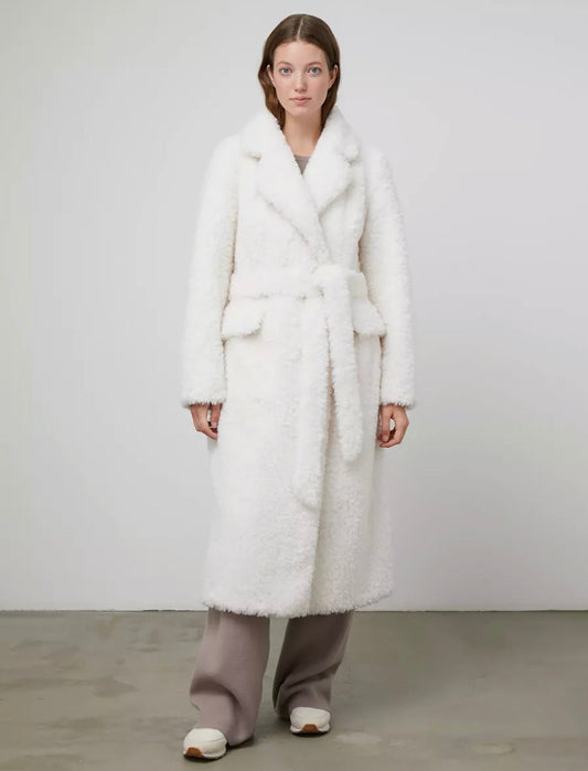 White Fur Teddy Coat KALINKA FURS