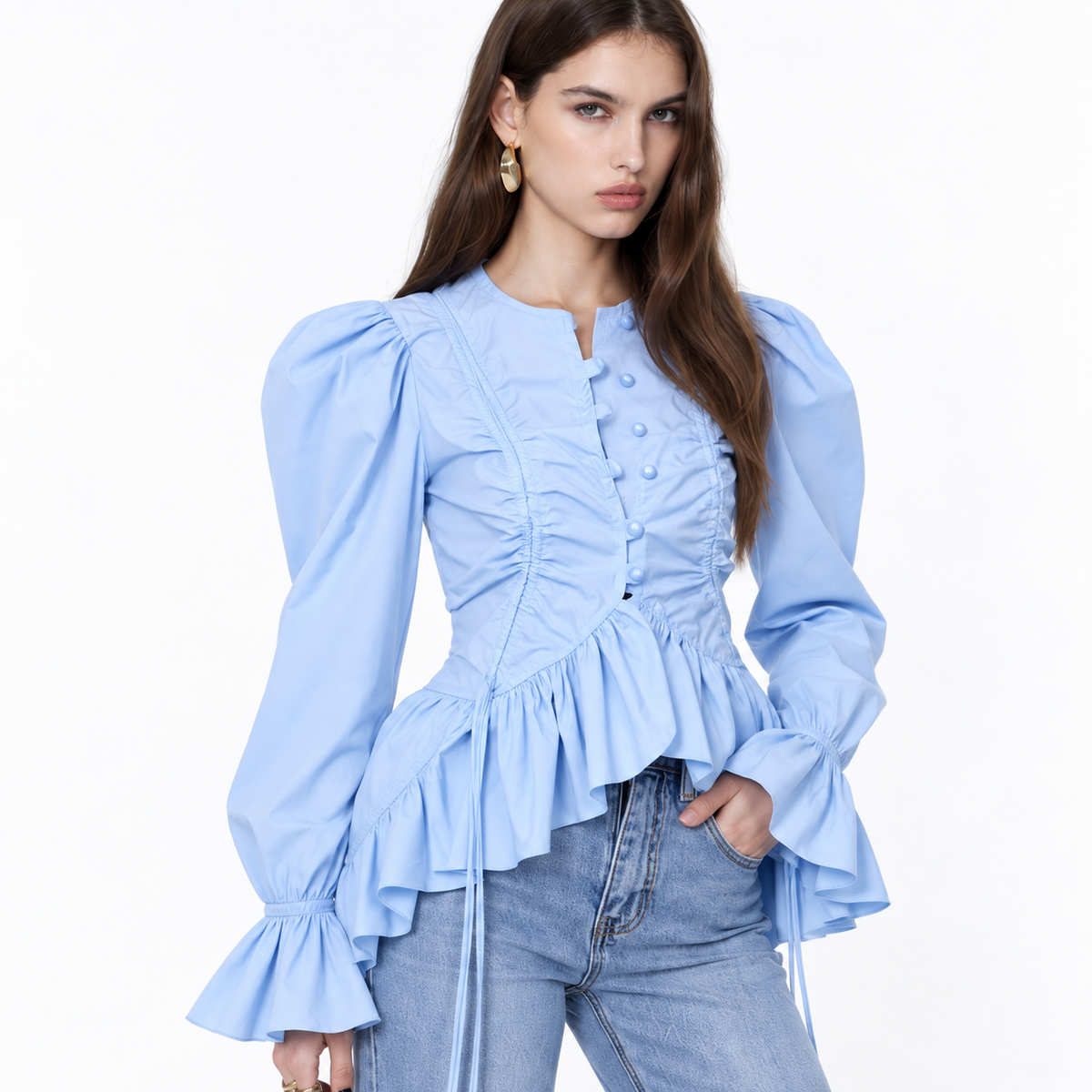 Bluse mit Puffärmeln