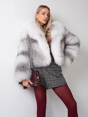 Sophia Haină scurtă din blană naturală de vulpe arctică