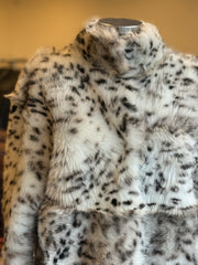 Aleona Cojoc din blană naturală de oaie Toscana cu print