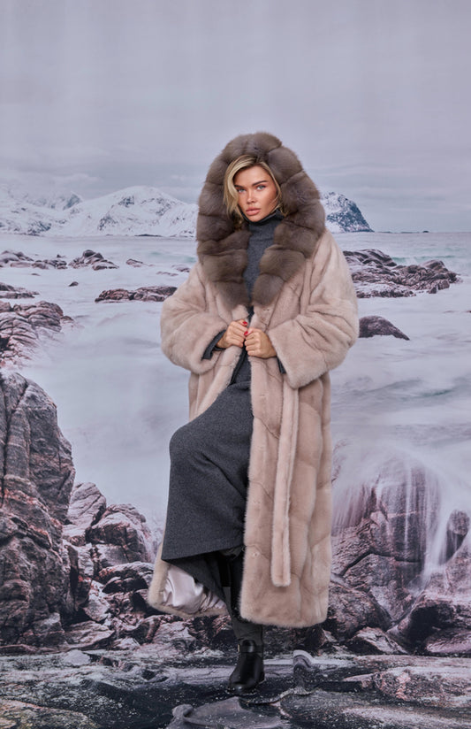 Vioreya jacheta din blană naturală de vizon/nurca