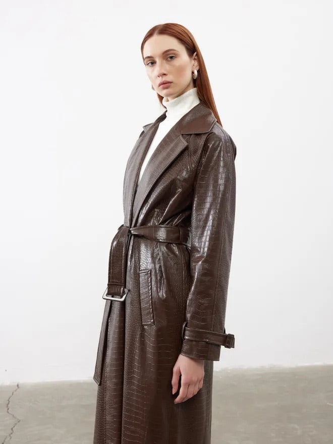 Eco Leather Trench Coat