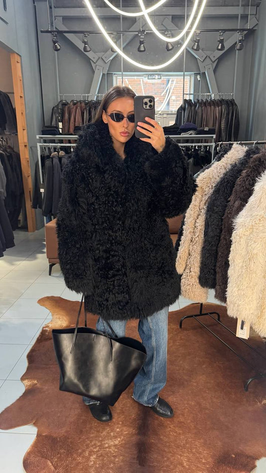 Rochy natural sheep fur coat Tigrado