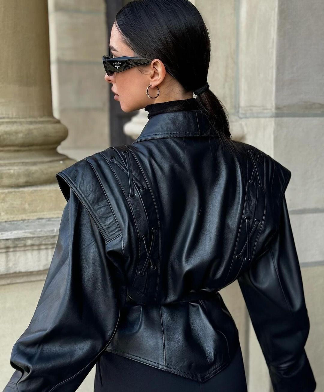 Old money leather jacket. Jacheta din piele naturala in stil vintage