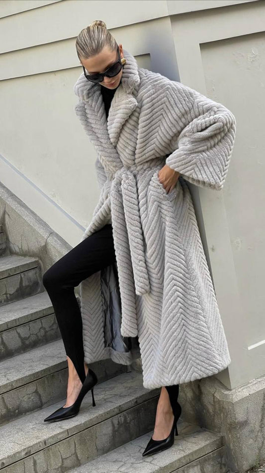 Mink Eco Coat. Palton eco din vizon KALINKA FURS