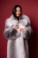 Loredana jacheta din blană naturală de vulpe Silvercross