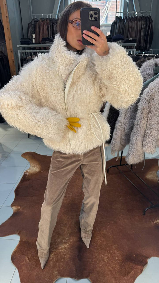 Marcie Tigrado natural sheepskin jacket