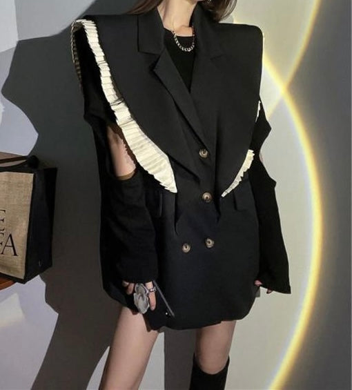 Ruffled Classic Vest.Vesta clasică cu volane KALINKA FURS
