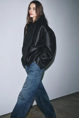 Brownie jachetă oversized tip shearling