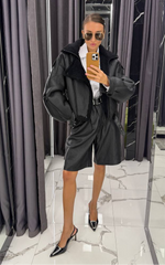 Shearling Jacket in Black. Cojoc din lana de oaie KALINKA FURS