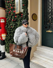 Mongolian Fur Coat with English Collar. Blana naturala din oaie mongoleza cu revere. KALINKA FURS