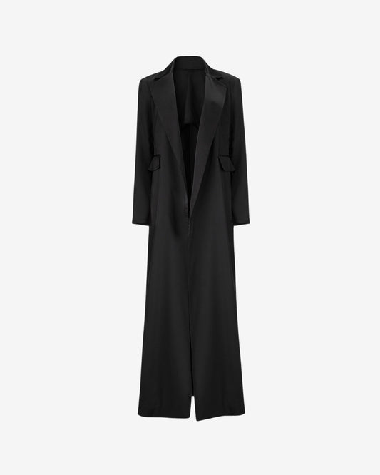 Isolette maxi blazer cu guler satinat. Mărime M