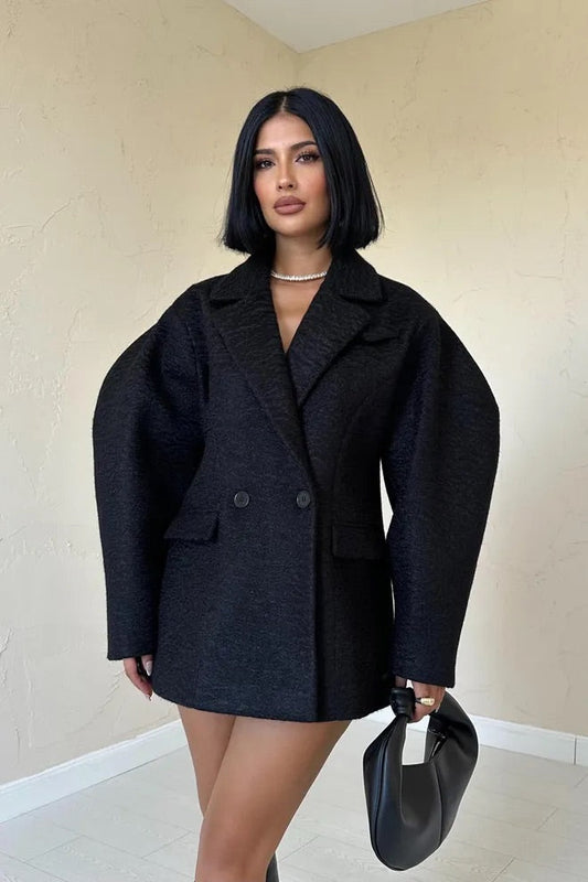 Two Buttoned Coat. Sacou de lana cu doi nasturi KALINKA FURS