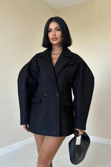 Two Buttoned Coat. Sacou de lana cu doi nasturi KALINKA FURS