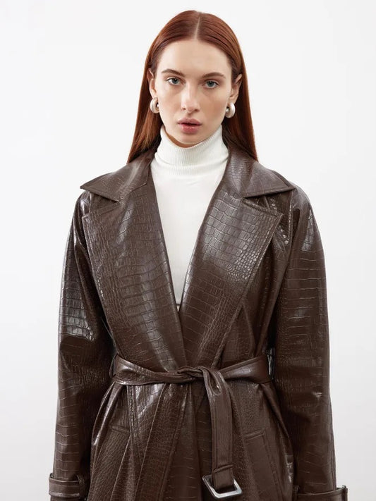 Eco Leather Trench Coat