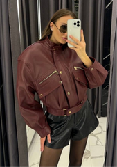 Bomber pockets jacket. Geaca bomber cu buzunare KALINKA FURS