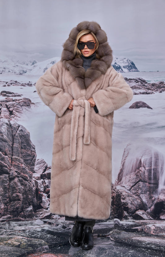 Vioreya jacheta din blană naturală de vizon/nurca