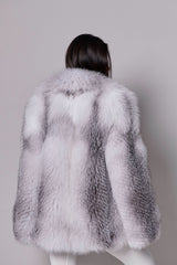 Lidia jacheta din blană naturală de vulpe Silvercross