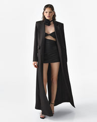Isolette maxi blazer cu guler satinat. Mărime M