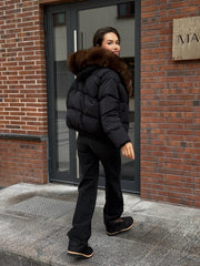 Nasty winter jacket with goose down and fox collar