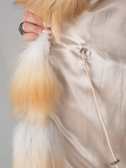 Victoria Short natural fox fur coat 