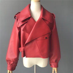 Epaulettes embellished leather jacket. Jacheta din piele cu epoleti KALINKA FURS