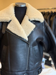 Tatiana Leather and natural fur coat