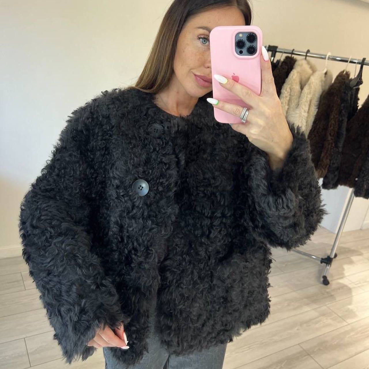 Tigrado Shearling Coat Mini. Blana naturana din oaie tigrado in varianta mini