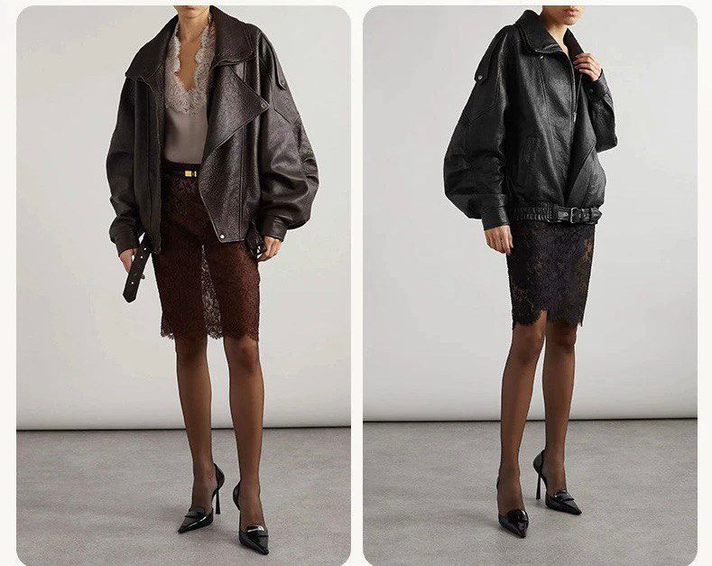 Masculine Oversized Leather Jacket. Geaca in stil masculin oversized