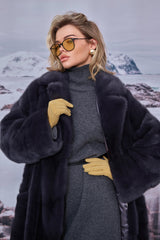 Lidia jacheta din blană naturală de vizon/nurca