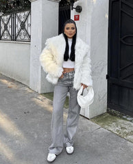 White Eco Fur. Blana ecologica alba KALINKA FURS