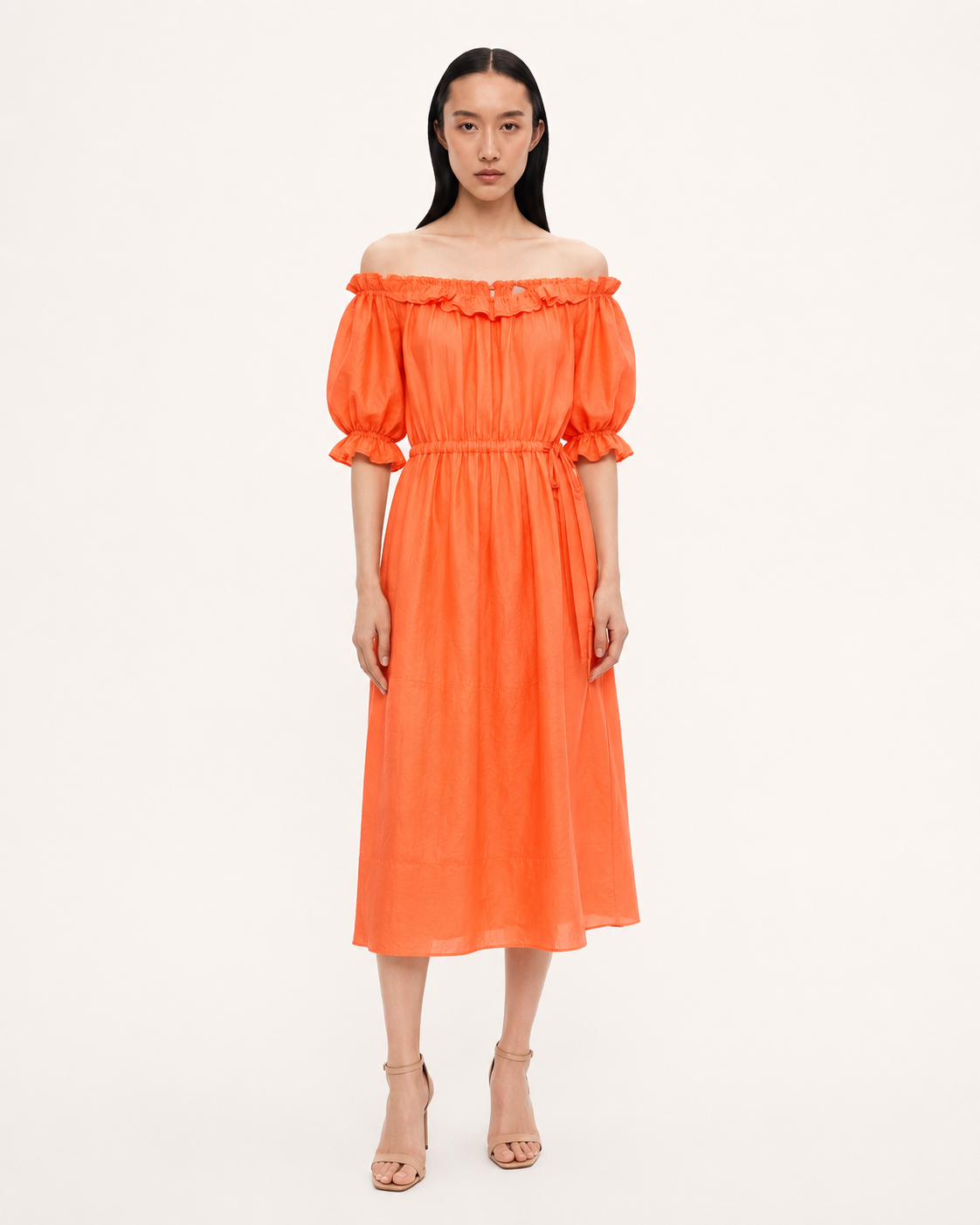 Rochie Fendi midi portocalie