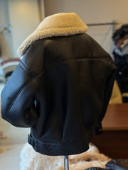 Tatiana Leather and natural fur coat