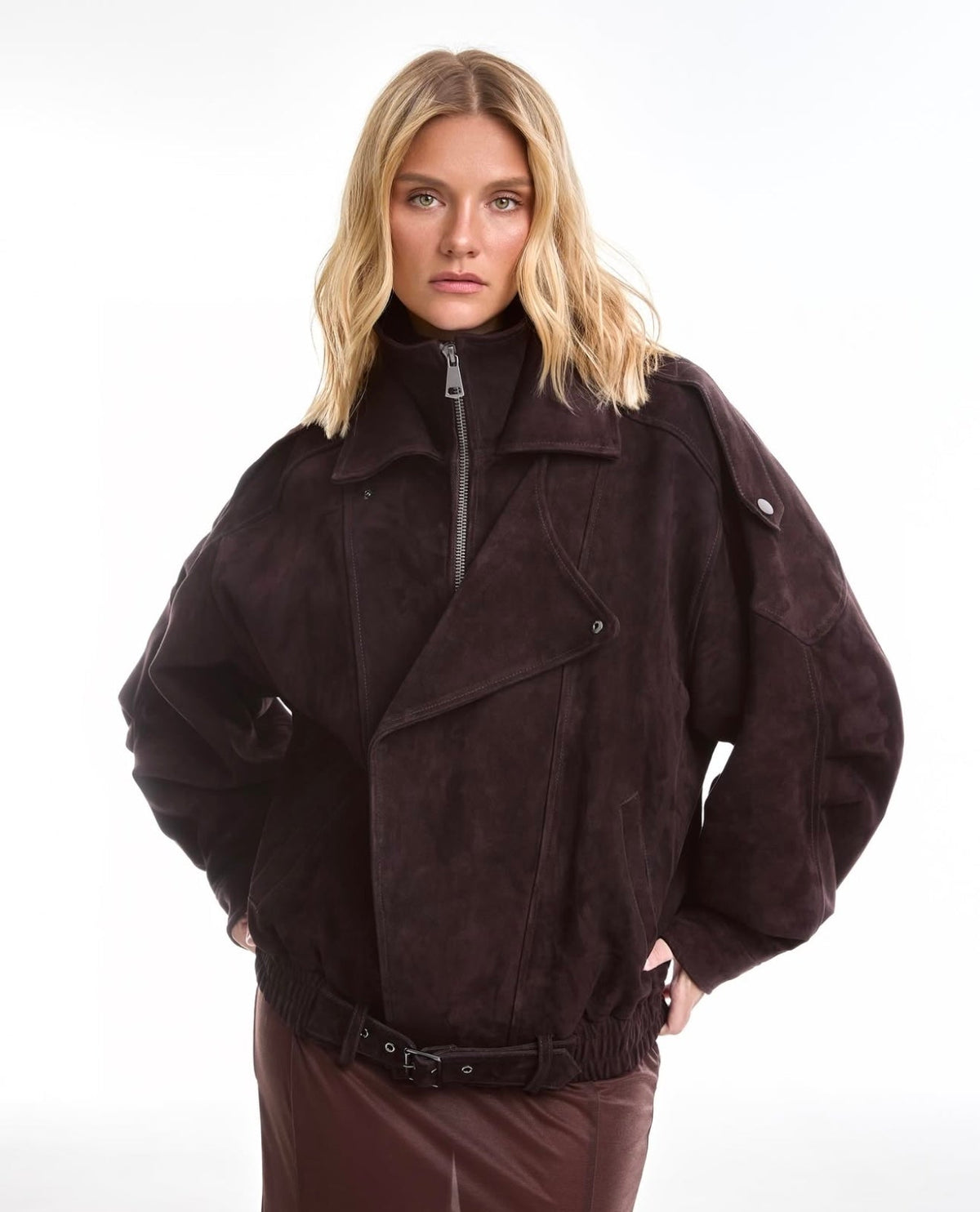 Masculine Leather Suede Jacket. Jacheta masculină piele întoarsă KALINKA FURS