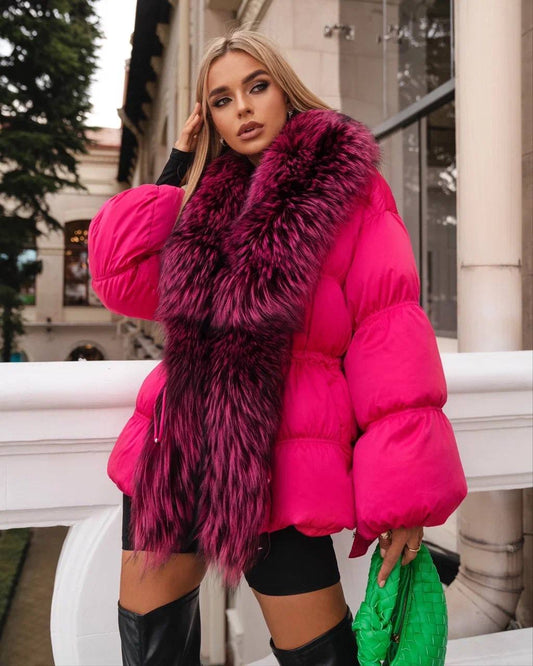 Winter jacket fox fur. Jacheta de iarna cu blana de vulpe KALINKA FURS