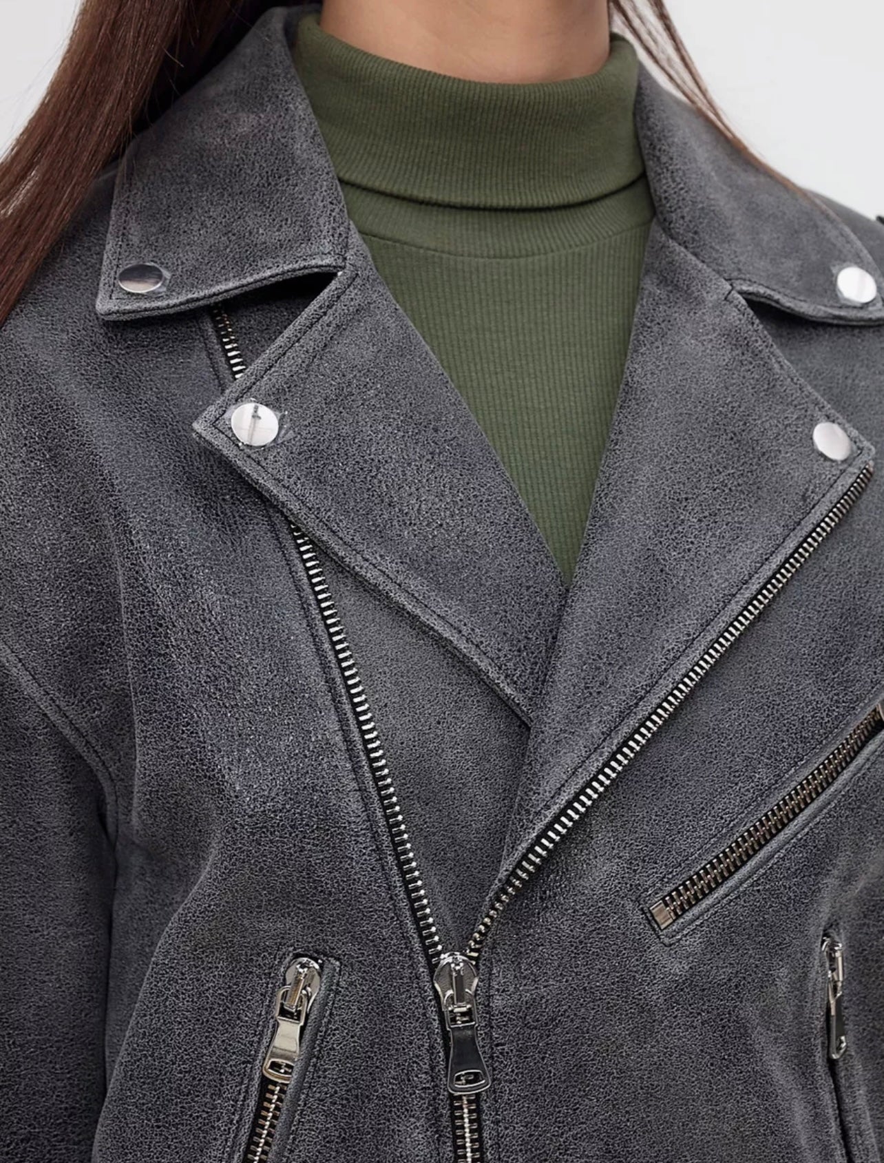 Vintage Effect Leather Jacket